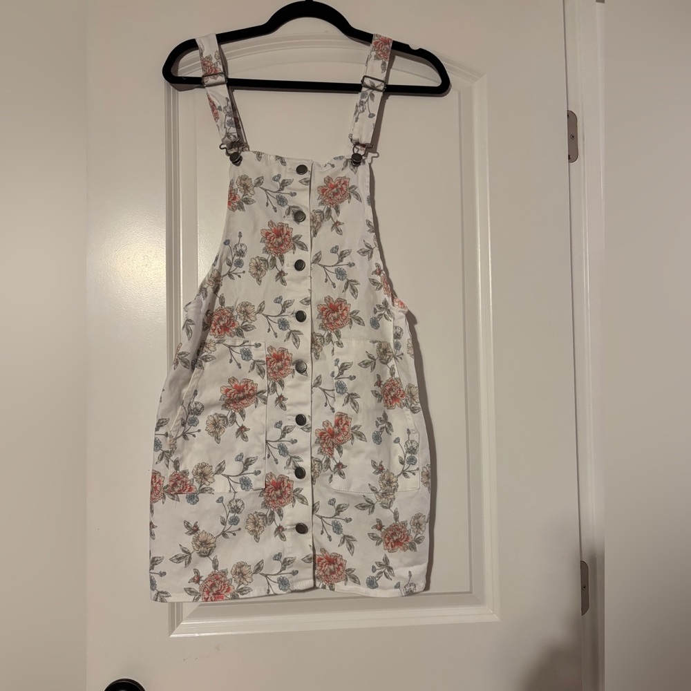 Tinseltown Floral Overalls - White and Pink